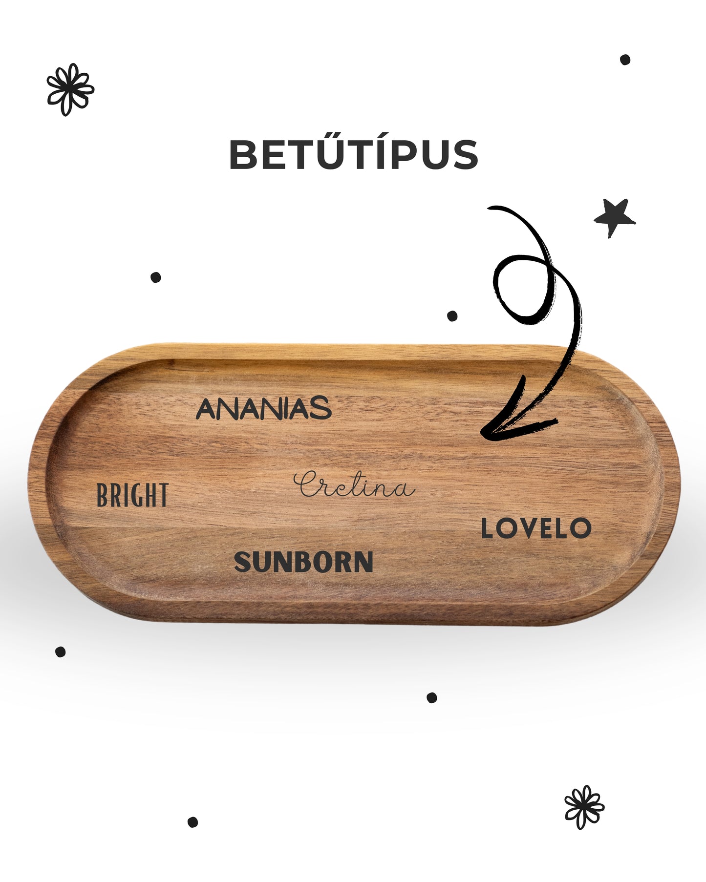 Egyedi/ személyre szabható, gravírozott verses fa tál