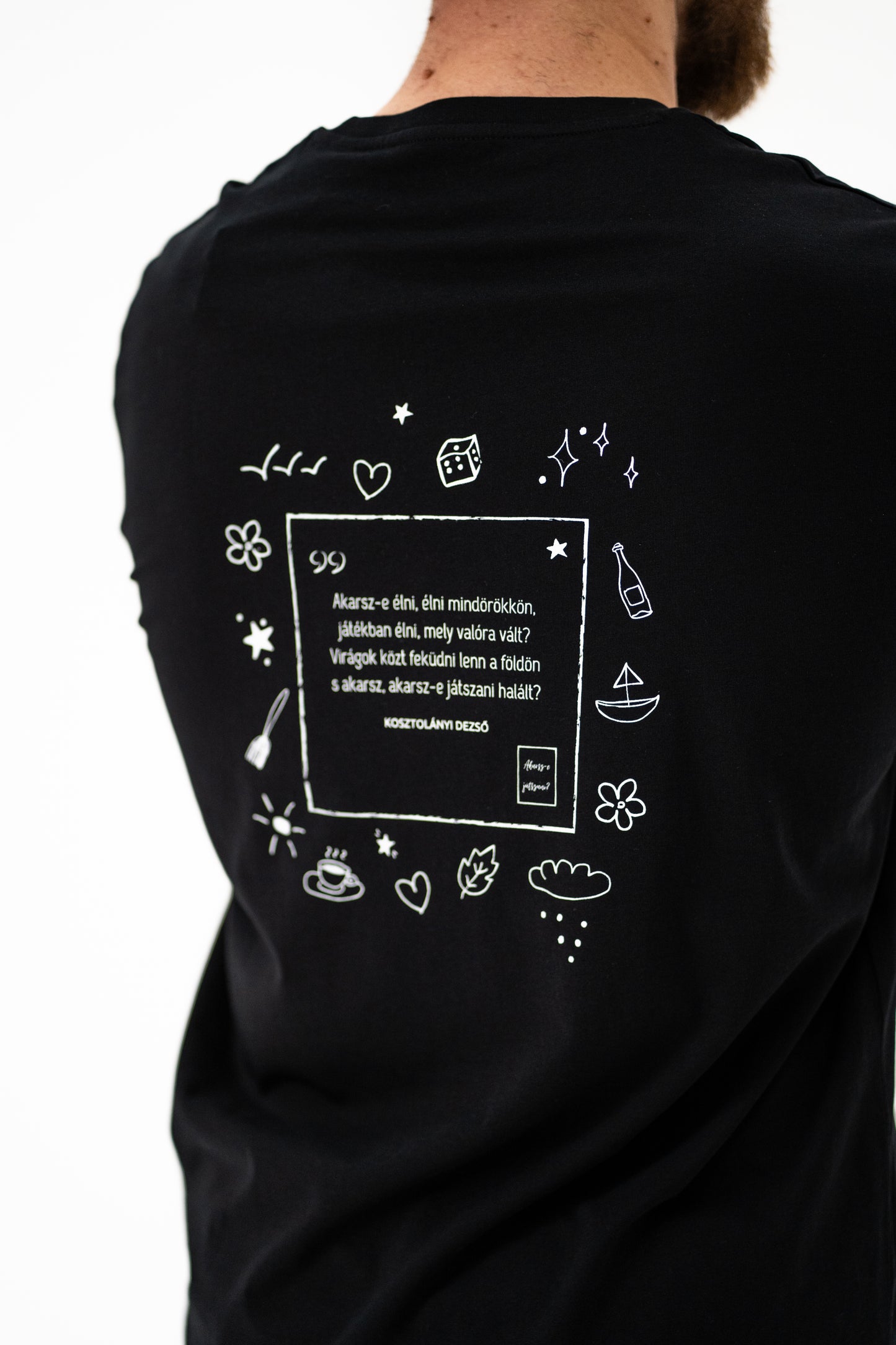 Kosztolányi: Akarsz-e játszani organikus pamut póló / fekete