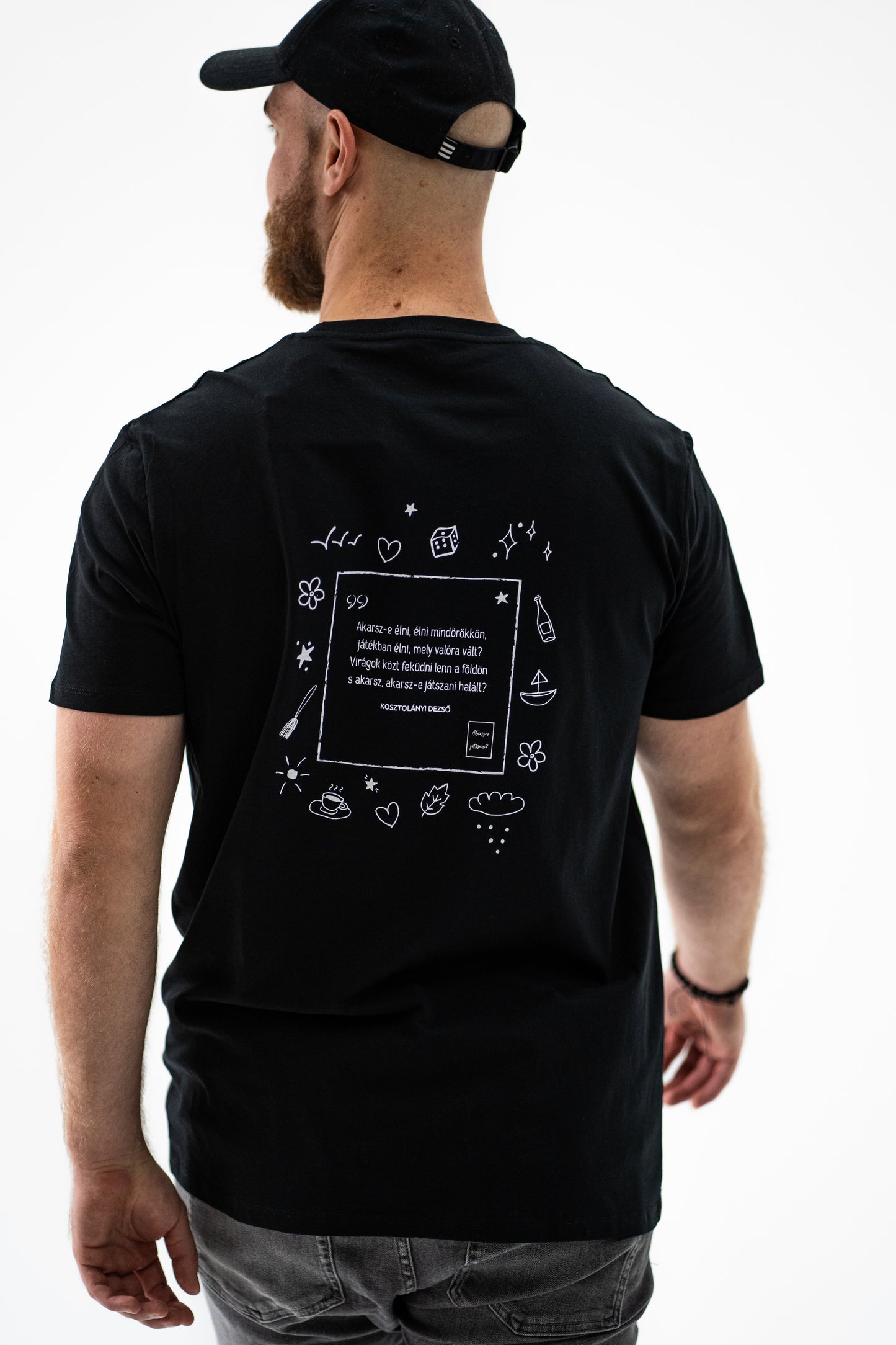 Kosztolányi: Akarsz-e játszani organikus pamut póló / fekete